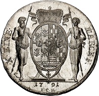 293 / Lot 1349: Schwarzburg-Rudolstadt. Friedrich Karl, 1790-1793. Konventionstaler 1791, Saalfeld. Extremely rare. First strike. FDC. Estimate: 400,- euros. Hammer price: 4,600,- euros.
