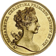 294 / Lot 3569: Braunschweig-Wolfenbüttel. Anton Ulrich, 1704-1714. Gold medal of 10 ducats 1707, on the voyage of Elisabeth Christine to Spain. Very rare. Extremely fine to FDC / FDC. Estimate: 20,000,- euros. Hammer price: 32,000,- euros.