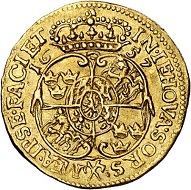 294 / Lot 3208: Sweden. Charles X Gustav, 1654-1660. Ducat 1657, Stockholm. Extremely rare. Very fine to extremely fine. Estimate: 20,000,- euros. Hammer price: 30,000,- euros.