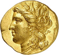 Lot 123: Syracuse (Sicily). Hieron II, 274-216 BC. Hemistater, ca. 220-217. Extremely fine. Estimate: 5,000,- euros.