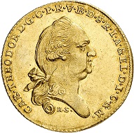 Lot 2150: Bavaria. Karl Theodor, 1777-1799. Ducat made of Danube River gold, 1779, Munich. Very rare. Extremely fine to FDC. Estimate: 12,500,- euros.