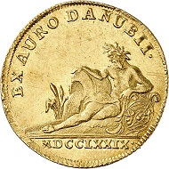 Lot 2150: Bavaria. Karl Theodor, 1777-1799. Ducat made of Danube River gold, 1779, Munich. Very rare. Extremely fine to FDC. Estimate: 12,500,- euros.