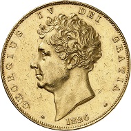 Lot 3231: Great Britain. George IV, 1820-1830. 5 pounds 1826, London. Only 150 specimens struck. From polished dies. Extremely fine / Extremely fine to FDC. Estimate: 25,000,- euros.