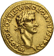 Lot 108: Roman Empire. Caligula. Aureus 40, with Divus Augustus. Lugdunum. Attractive coin with splendid colour and almost extremely fine. Estimate: 30’000 CHF.