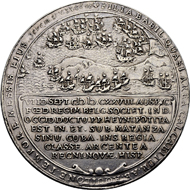 Lot 2569: Cuba under Spanish rule. Philipp IV. Silver-box medal. Capture of the Spanish fleet by the Dutch Vice-admiral van Trappen. Almost extremely fine. Estimate: 8’000 CHF.