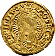 Lot 5063: Basel; Imperial mint. Maximilian I. Goldgulden 1506. Almost extremely fine. Estimate: 3’000 CHF.