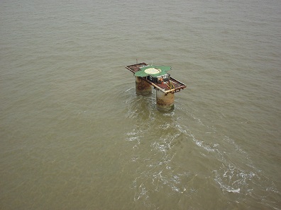 Sealand from above, a disused Maunsell Sea Fort in the North Sea approximately 12 kilometres off the coast of Suffolk. Photo: Ryan Lackey / CC BY 2.0