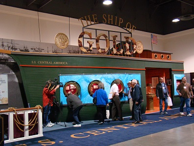 The popular “Ship of Gold” exhibit returns to the February 2018 Long Beach Expo with the first public display of a $40 million portion of the California Gold Rush sunken treasure recovered from the SS Central America in 2014.Photo: Don Pearlman.