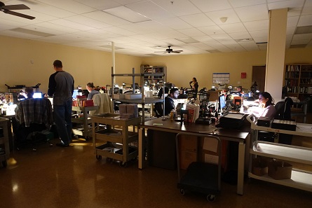 The process of grading: In a darkened room, with a single, bright light source. Photo: UK.