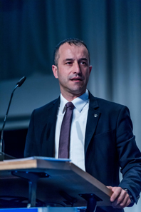 Julian Verdi (Tera Automation) explains his vision of “Industry 4.0”. Photo WMF / Andreas Schölzel.
