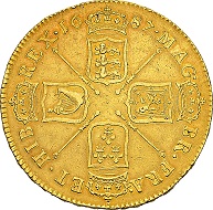 Great Britain. James II, 1685-1688, 5 Guineas 1687, anno tertio, London. Very rare. Very fine.