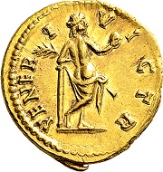 Septimius Severus for Julia Domna. Aureus 193/196, Rome. Rare. Extremely fine to FDC. From German private owner, acquired before 2000.