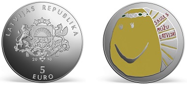 Latvia / 5 Euros / 925 silver / 38.61mm / 31.47g / Obverse Design: Sandra Krastina (graphic design), Janis Strupulis (plaster model). Reverse Design: Elizabete Kandere / Mintage: 4,000.