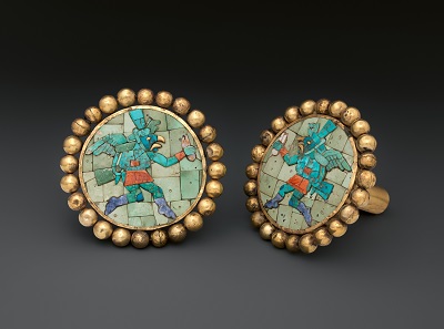 Moche ear ornaments showing winged runners, Peru, A.D. 400-700. The Metropolitan Museum of Art, New York. Image: The Metropolitan Museum of Art.