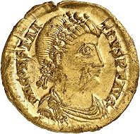 No. 340. Constantinus III, 421. Solidus, Ravenna. Extremely rare. Extremely fine to FDC. Estimate: 20,000 euros.