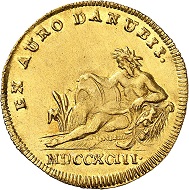 No. 1151. Bavaria. Charles Theodore, 1777-1799. Danube-gold-ducat 1793. Extremely rare. Extremely rare to FDC. Estimate: 20,000 euros.