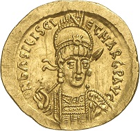 A solidus of Basiliskos from the Bundesbank Collection. Photo: Deutsche Bundesbank, Numismatische Sammlung.