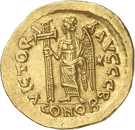 A solidus of Basiliskos from the Bundesbank Collection. Photo: Deutsche Bundesbank, Numismatische Sammlung.