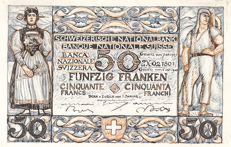 The front of Edmond Bille’s design. Photo: Swiss National Bank.