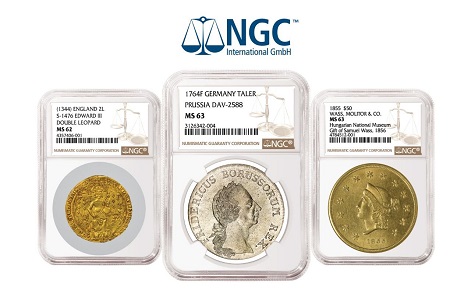 Among the rarities graded at the first NGC on-site grading event in Munich in March 2018 were three Wass, Molitor & Co. gold coins from the collection of the Hungarian National Museum (right).