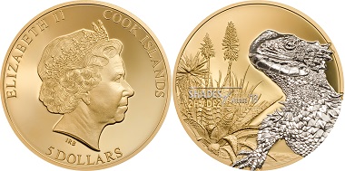 Cook Islands / 5 Dollars / silver .999 partially gilded / 25g / 38,61mm / Mintage: 2,000.