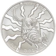 One dollar coin 2002.