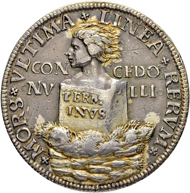 Lot 1336: Ore Mountains. Silver medal 1531 featuring Erasmus of Rotterdam. Dies of Hieronymus Magdeburger. Estimate: 1,500 CHF / Price realized: 5,000 CHF (excl. premium).