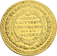 Lot 2624. Switzerland, Berne. 10 ducats 1681, Die engraver David Dick. Extremely rare. Ex Vogel collection (Auction A. Hess Nachf. Frankfurt / Main, Oct. 1928, Lot 5436). Estimate: 100,000 CHF / Price realized: 190,000 CHF (excl. premium).