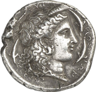 163: SYRACUSE. Tetradrachm, 415/405. Tudeer 66. From the Kunstfreund Collection. RR, very fine / nearly extremely fine. Estimate: 10,000 EUR. Final Price: 50,000 EUR.