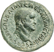Lot 579. Roman Imperial Times. GALBA, 68-69. As, 69. RIC - (cf. 491f). Extremely rare variant. Dark-green, untouched patina. Extremely fine. Estimate: 1,500 euros. End result: 12,075 euros.