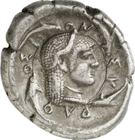 Lot 1172. Greeks / Sicily. SYRACUSE. Tetradrachm, 510-485. Boehringer 46. By Master of the Large Arethusa Heads. Good very fine. Estimate: 1,000 euros. End result: 12,650 euros.