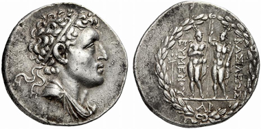 177: Eumenes II (Mysia). Tetradrachm, after 189 B. C. SNG France 5, 1627. BMC 47var. 3rd known specimen. Extremely fine. Starting price: 18,000 euros. Hammer price: 170,000 euros.