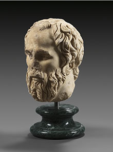 1 Marble head of a philosopher with long beard. Roman Imperial Period, 2nd half 2nd century A.D. Estimate: 65.000 Euro. Final price: 129.800 Euro