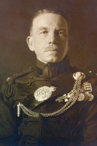 Lt, later Col, John Duncan 'Jack' Grant wearing his medals.