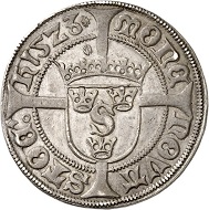 Lot 115: Sweden. Gustav Vasa. 1/2 gyllen 1523, Stockholm. Unique. Extremely fine. Estimate: 30,000,- euros. Hammer price: 55,000,- euros.