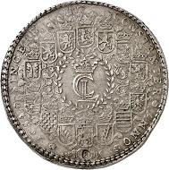 Lot 360: Brunswick-Lüneburg. Christian Ludwig, 1648-1665. Löser of 8 reichstalers 1654, Clausthal. Welter 1481. Probably unique. Very fine to extremely fine. Estimate: 100,000,- euros. Hammer price: 120,000 euros.