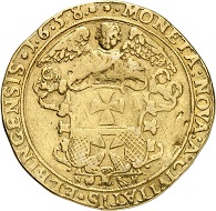 Lot 1034: Ottar Ertzeid Coll. Swedish possessions. Elbing. Charles X. 10 ducats 1658. 4th known specimen. Almost very fine. Estimate: 25,000,- euros. Hammer price: 48,000,- euros.