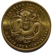3 Mace and 6 Candareens Coin, United States for China, 1902.
