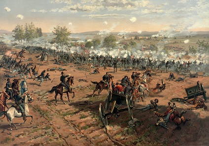 Adam Cuerden. Battle of Gettysburg. Lithographie 1887.