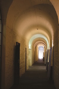 The corridor of the gold vaults after the installation of the ‘Built on Gold’ exhibition. Photo: Old Treasury Building.