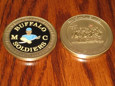 Even the completely unmilitary National Buffalo Soldiers Motorcycle Club issues challenge coins by now. But one has to earn this one.