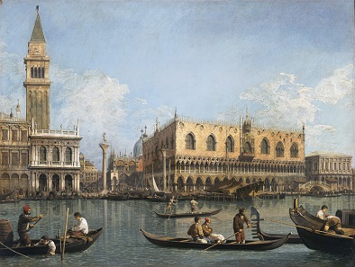 Canaletto, Piazzetta and Riva degli Schiavoni, Venice. Between 1730 and 1740.