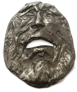 This medal (showing obverse and reverse of one medal) was made by Eugene Daub.