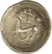 No. 36. Helvetii (Switzerland / Southwest Germany). Electrum stater, late second to first third of the first century BC. Very rare. Very fine. Estimate: 2,000 euros.