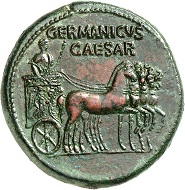 No. 165. Caligula for his brothers Nero, +31, and Drusus, +33. Dupondius, 37-38. RIC 34. Red-green patina. Gem. Estimate: 3,500 euros.