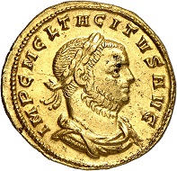 No. 341. Tacitus, 275-276. Aureus, Siscia, 276. RIC 175. Very rare. Nearly extremely fine. Estimate: 5,000 euros.