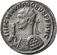No. 1596. Probus, 276-282. Antoninianus. Siscia, sixth issue, 281. Extremely rare. Unedited to date. Nearly extremely fine. Estimate: 1,000 euros.