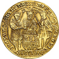 No. 3724: Cologne. Gold strike of 4 gold gulden from the dies of the dreikönigstaler n.d. (ca 1620). Extremely rare. Very fine. From Bankhaus Sal. Oppenheim collection. Estimate: 50,000 euros.