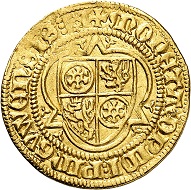 No. 8066: Mainz. John I of Luxembourg-Ligny, 1371-1373. Goldgulden n. d., Bingen. Very rare. Very fine +. Eberhard Link collection. Estimate: 2,000 euros.