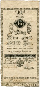 Lot 5273. Aerarische Anticipations- & Domestical-Obligation at 100 guldens from the duchy of Steyer 1767, and Lot 5274. Wiener Stadtbanco 10 guldens 1784.